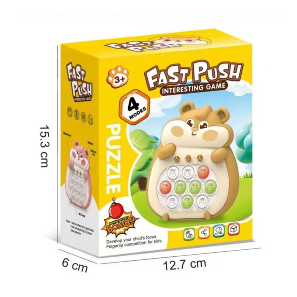282A Quick Push Bubble Pop Puzzle Game Machine Sensory Toy for Kids - Brown - 6