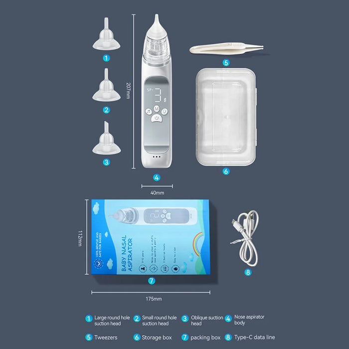 ka1006 Baby Electric Nasal Aspirator Nasal Suction Device with 3 Tips and Soothing Music - 7
