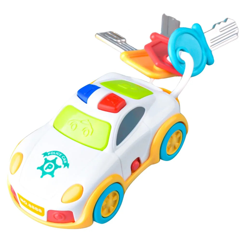 1125 Early Education Children Car Toy Music Light Effects Fun Kids Gift for Boys Girls - White - 1
