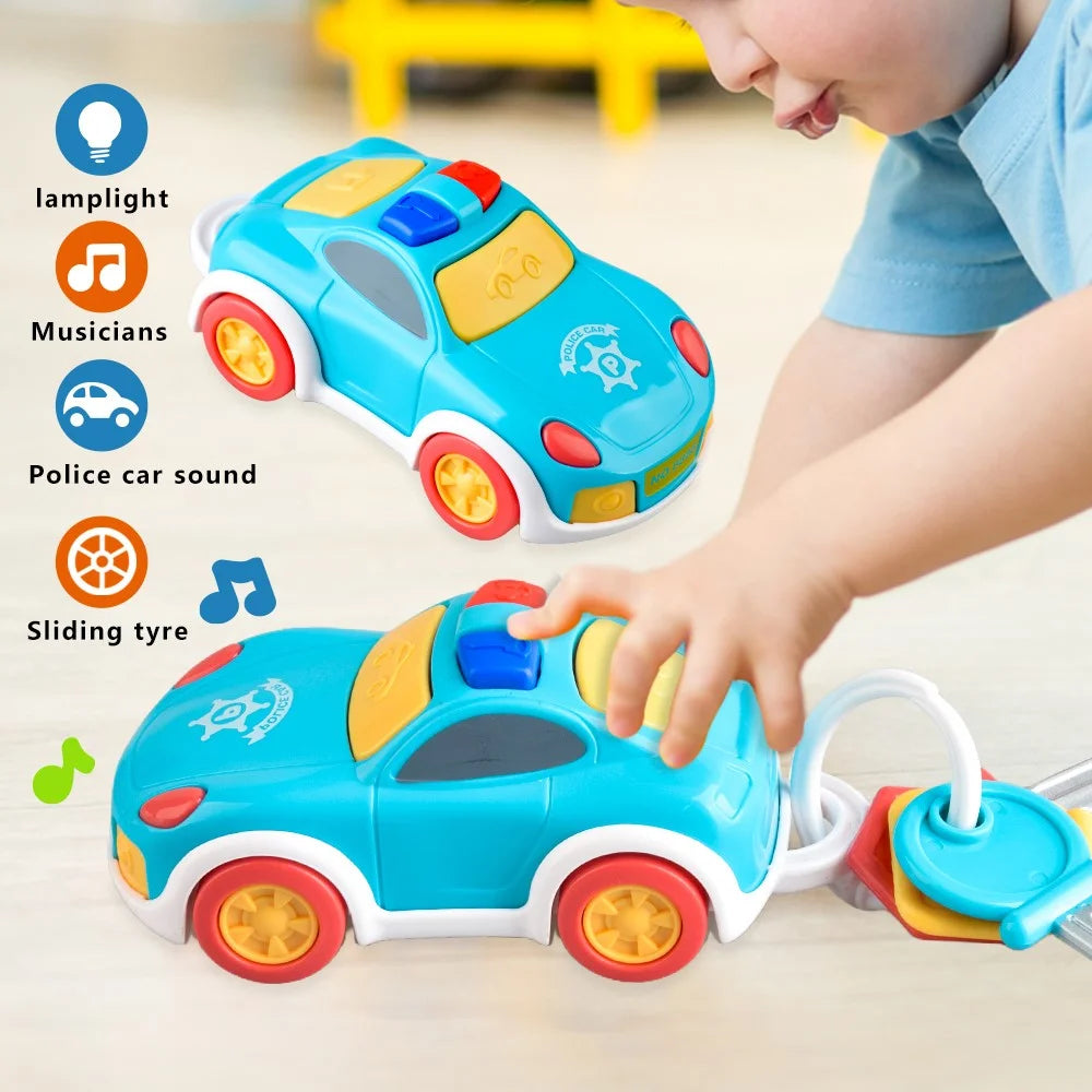 1125 Early Education Children Car Toy Music Light Effects Fun Kids Gift for Boys Girls - White - 4