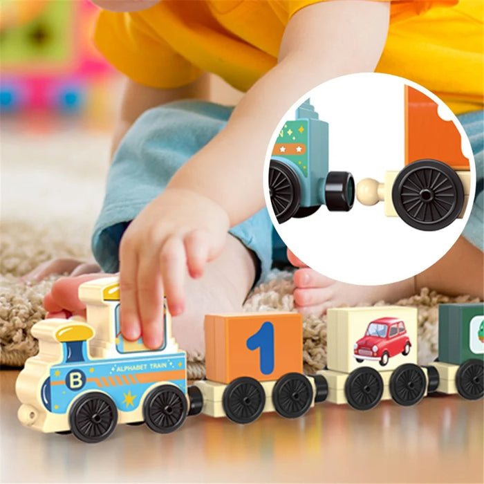 JJ924-927 Toy Train Sets with Bricks DIY Preschool Educational Toys for Toddlers Random Style - Car Version - 2