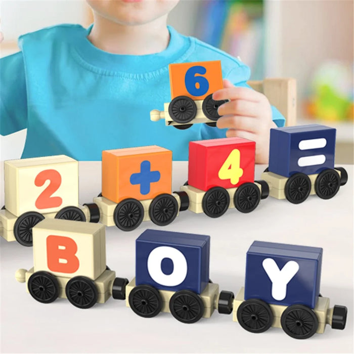 JJ924-927 Toy Train Sets with Bricks DIY Preschool Educational Toys for Toddlers Random Style - Car Version - 3