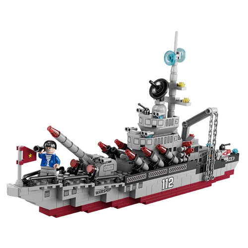 Warship / City Swat DIY Model Children Building Blocks Toy Set Desktop Ornament - 8839 / City Swat - 1