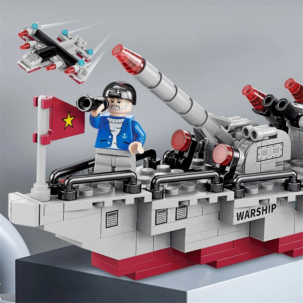Warship / City Swat DIY Model Children Building Blocks Toy Set Desktop Ornament - 8839 / City Swat - 4