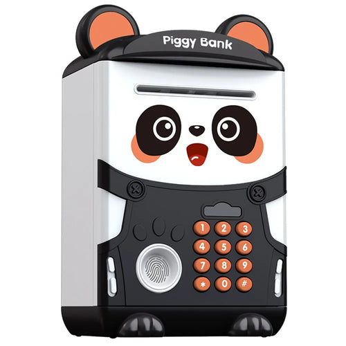 7602 Kid's Piggy Bank Cash Coin Can Fingerprint ATM Panda Shaped Toy Gift for Children - 1