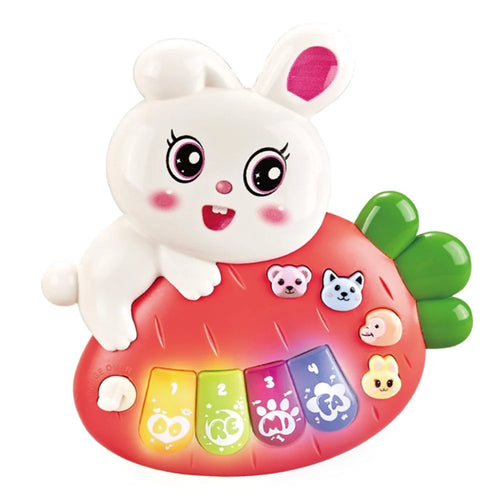 Cartoon Animal Baby Kids Musical Educational Toy Electronic Piano with Light and Sound (Random Color) - Rabbit - 1