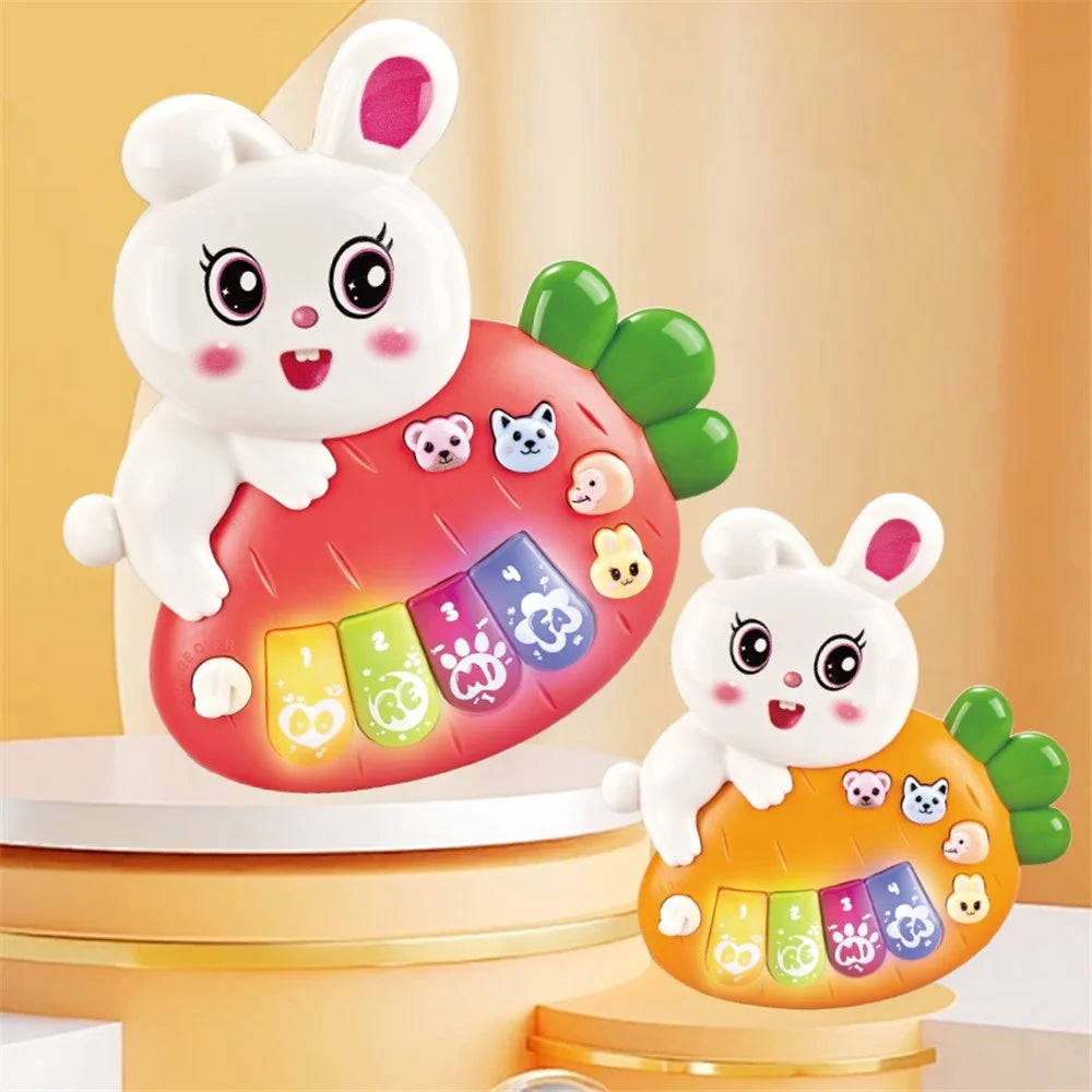 Cartoon Animal Baby Kids Musical Educational Toy Electronic Piano with Light and Sound (Random Color) - Rabbit - 2