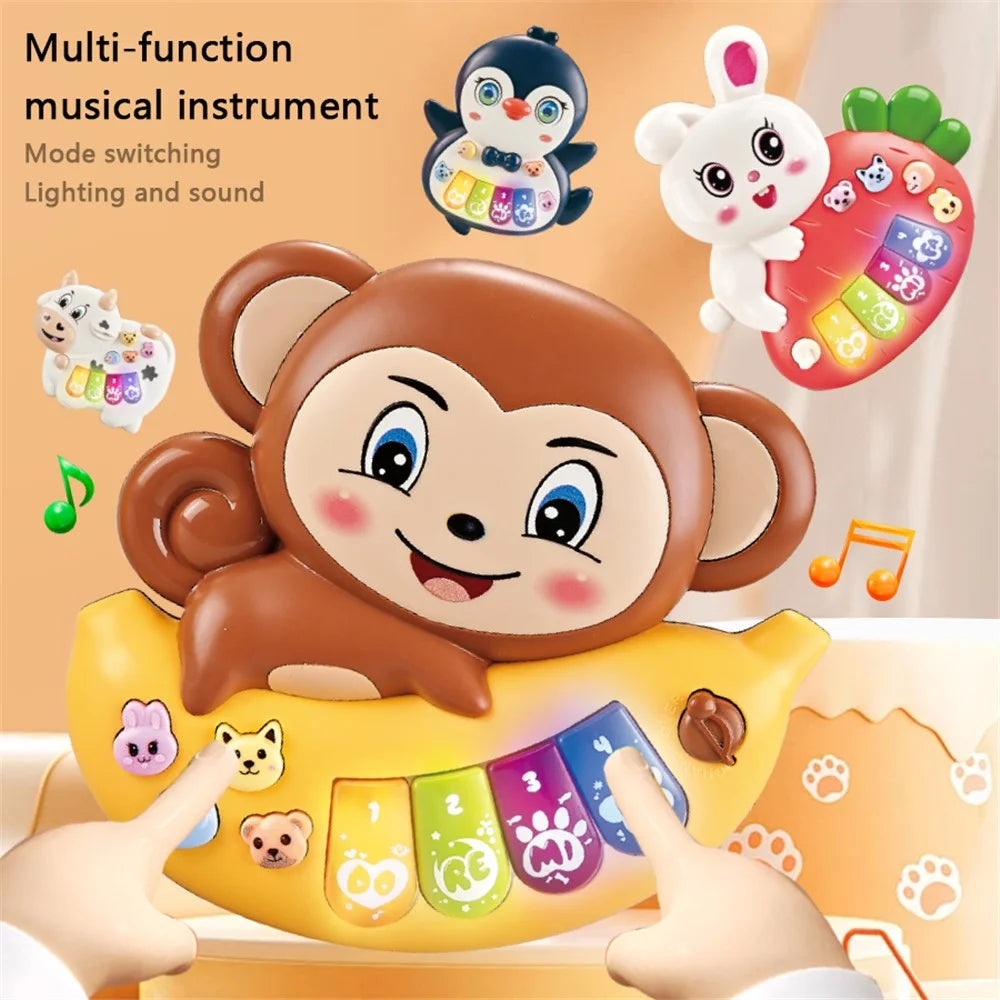 Cartoon Animal Baby Kids Musical Educational Toy Electronic Piano with Light and Sound (Random Color) - Rabbit - 3