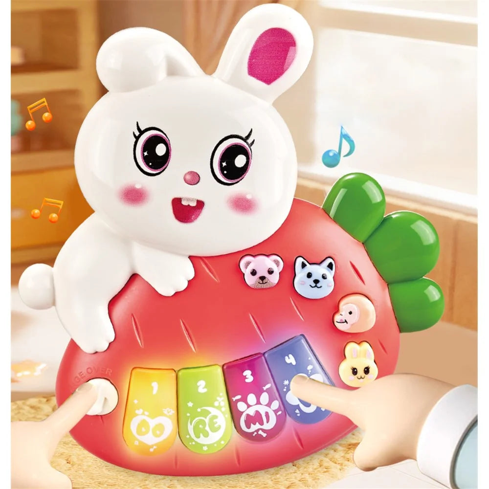 Cartoon Animal Baby Kids Musical Educational Toy Electronic Piano with Light and Sound (Random Color) - Rabbit - 6