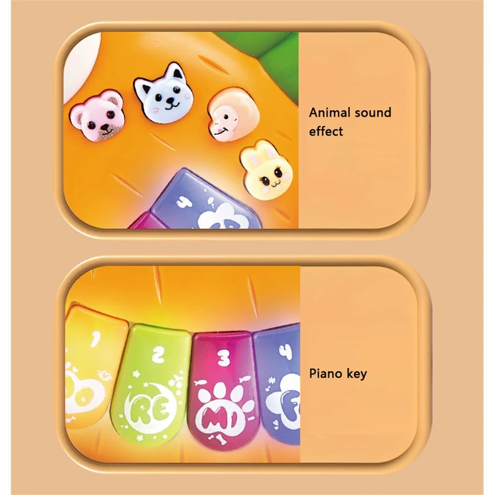 Cartoon Animal Baby Kids Musical Educational Toy Electronic Piano with Light and Sound (Random Color) - Rabbit - 7