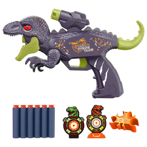 0206 Double Launcher EVA Bullet Cartoon Dinosaur Shooting Gun Toy for Children - Green - 1