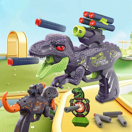 0206 Double Launcher EVA Bullet Cartoon Dinosaur Shooting Gun Toy for Children - Green - 2