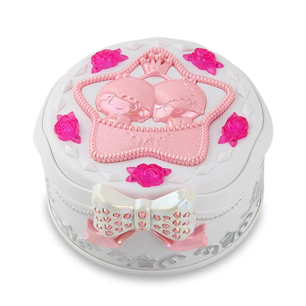 9216 Built-in Mirror Rotating Music Box Jewelry Ornamental Necklace Organizer Case Girls Birthday Gift - White - 5