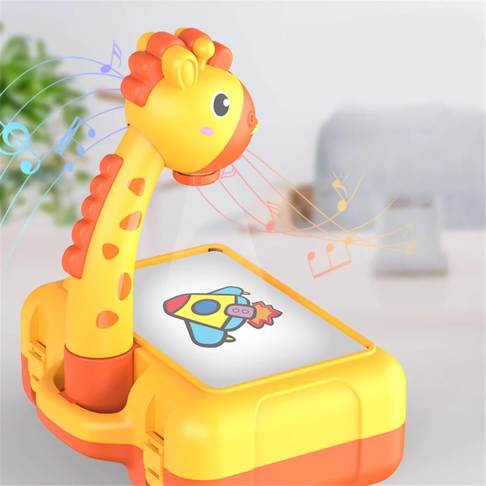 Kids Cartoon Dinosaurs / Deer LED Projection Painting Table Writing Drawing Board Children Educational Toy with Music and Light - Green - 4