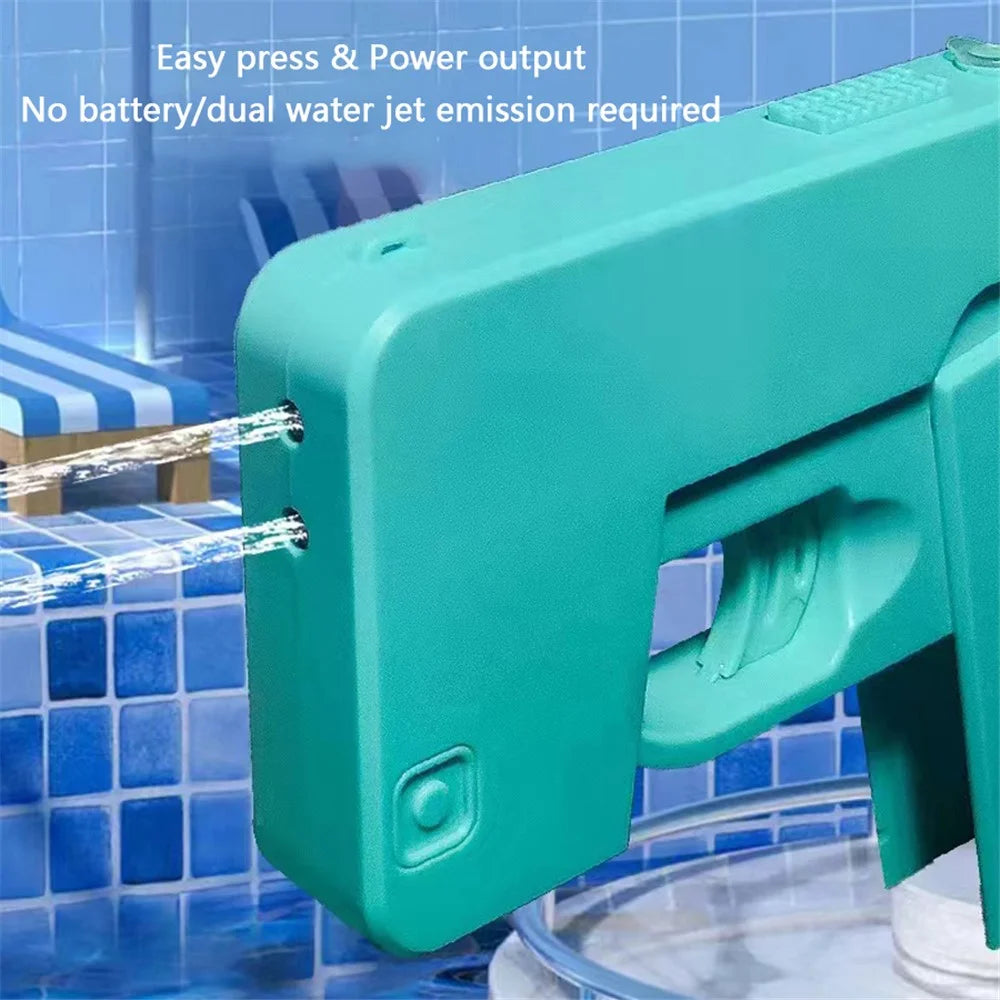 8093 Double Nozzle Foldable Water Gun for Children Outdoor Water Fight Toy - Green - 4