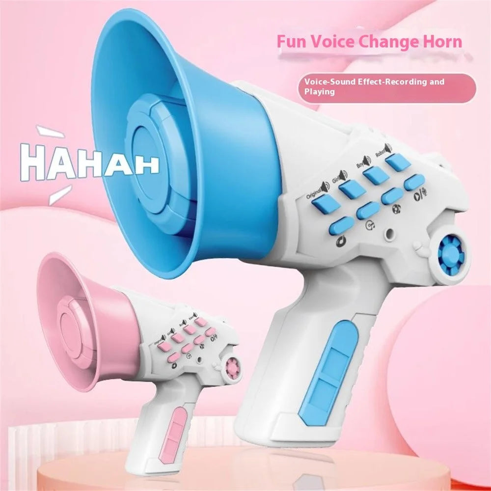 LZ070 Creative Children Recording Voice Changer Horn Toy Multi-Channel Funny Sound Effect Handheld Horn - Blue - 2