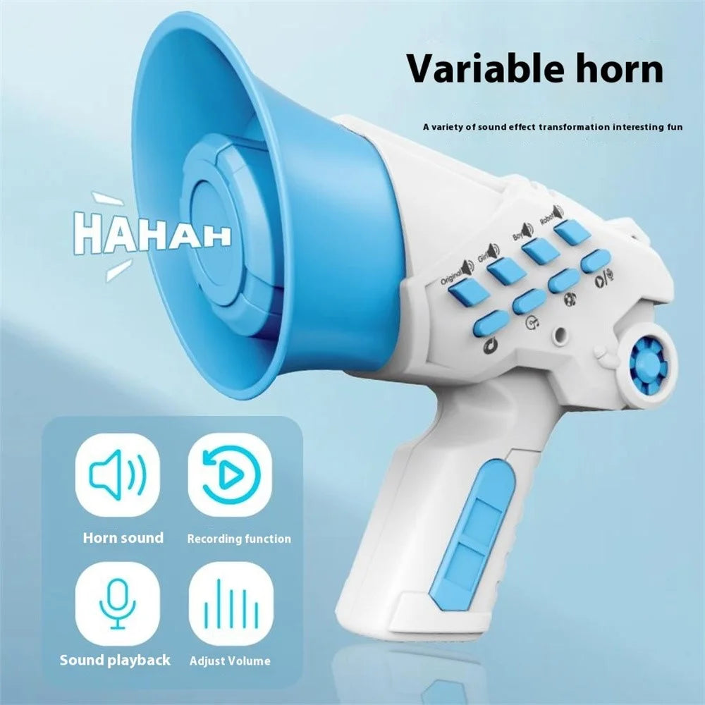 LZ070 Creative Children Recording Voice Changer Horn Toy Multi-Channel Funny Sound Effect Handheld Horn - Blue - 4