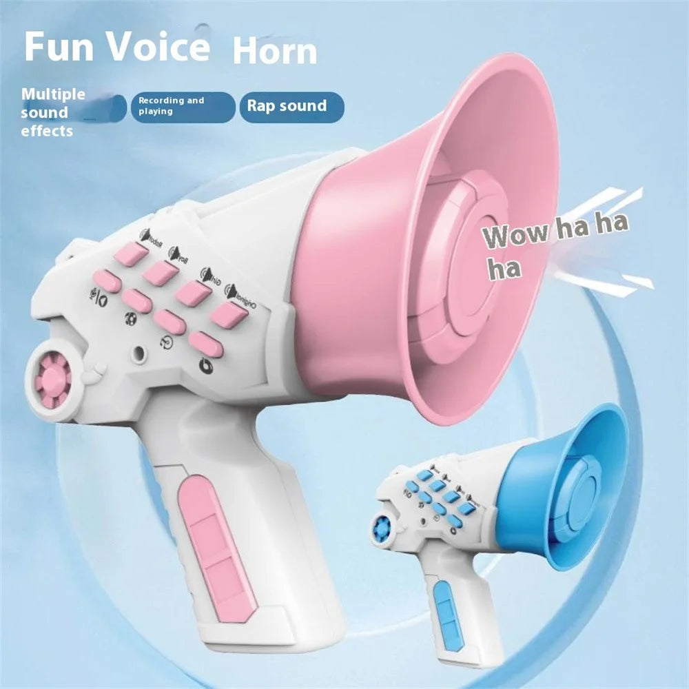 LZ070 Creative Children Recording Voice Changer Horn Toy Multi-Channel Funny Sound Effect Handheld Horn - Blue - 5