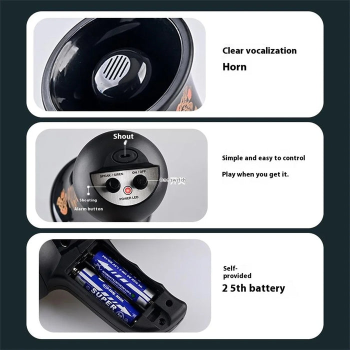 LZ050 Handheld Megaphone Speaker Portable Siren Amplifier Pretend Play Toy - 4