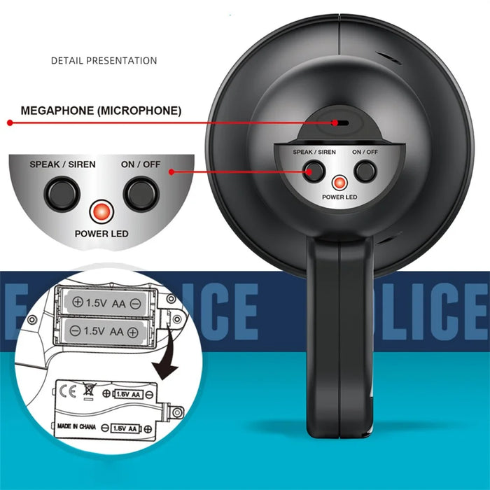 LZ050 Handheld Megaphone Speaker Portable Siren Amplifier Pretend Play Toy - 5