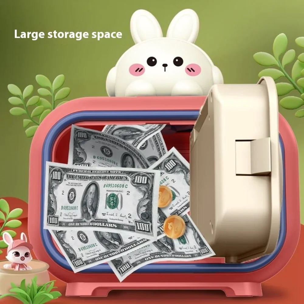 7606 Automatic Money Rolling ATM Deposit Machine Fingerprint / Key Unlock Piggy Bank Toy - Brown - 5