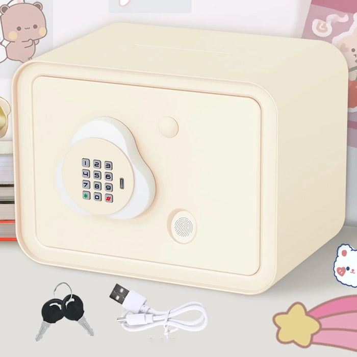 7608 Children Small Safe Piggy Bank Password Money Box Creative Toy - Beige - 2