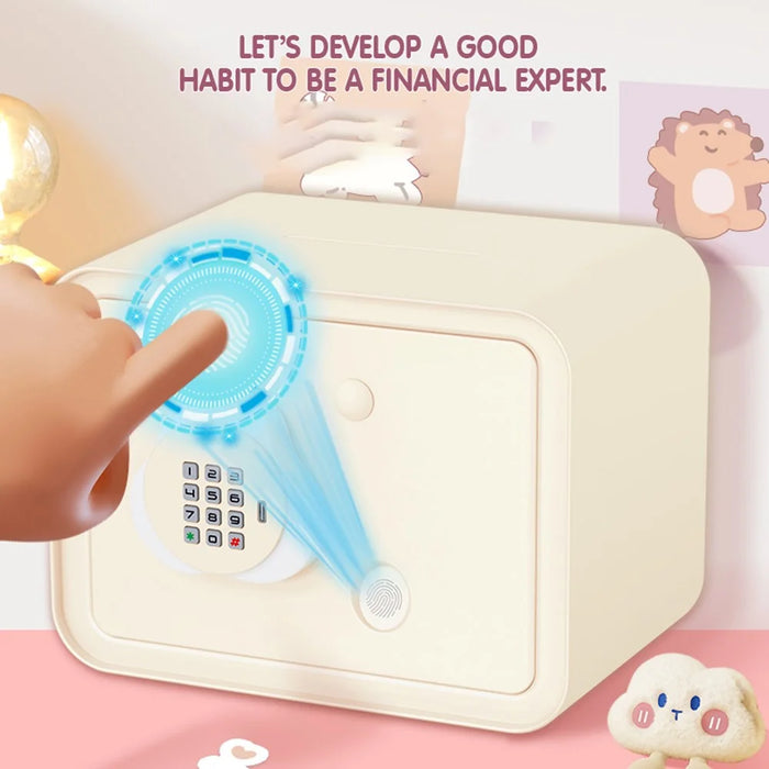 7608 Children Small Safe Piggy Bank Password Money Box Creative Toy - Beige - 4