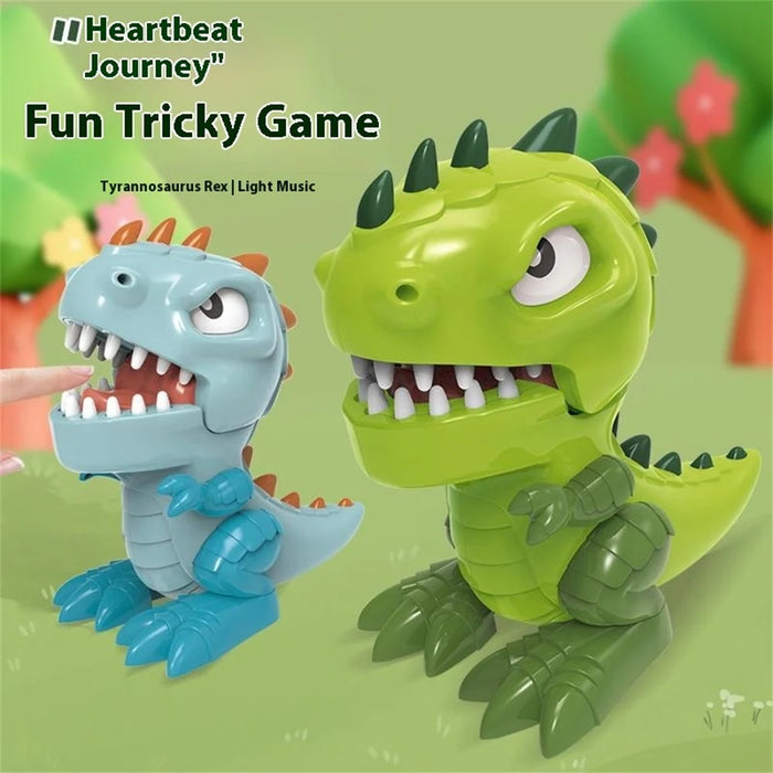 Dinosaur Teeth Game for Kids Biting Finger Push Tooth Down Game Prank Toys with Sound and Light - Green - 2