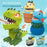 Dinosaur Teeth Game for Kids Biting Finger Push Tooth Down Game Prank Toys with Sound and Light - Green - 6