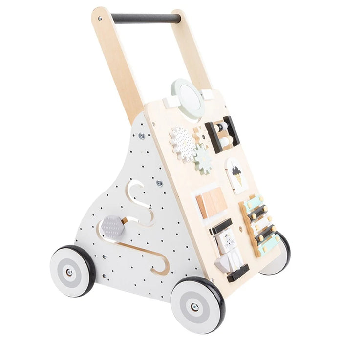 Multifunction Baby Walker Learning Walking Cart Wooden Newborn Stroller Early Education Toy - 1