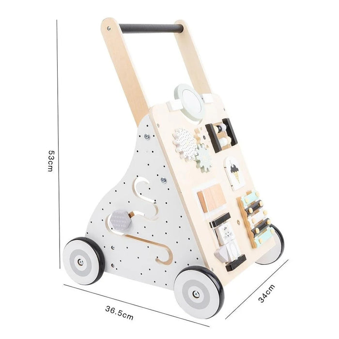 Multifunction Baby Walker Learning Walking Cart Wooden Newborn Stroller Early Education Toy - 6