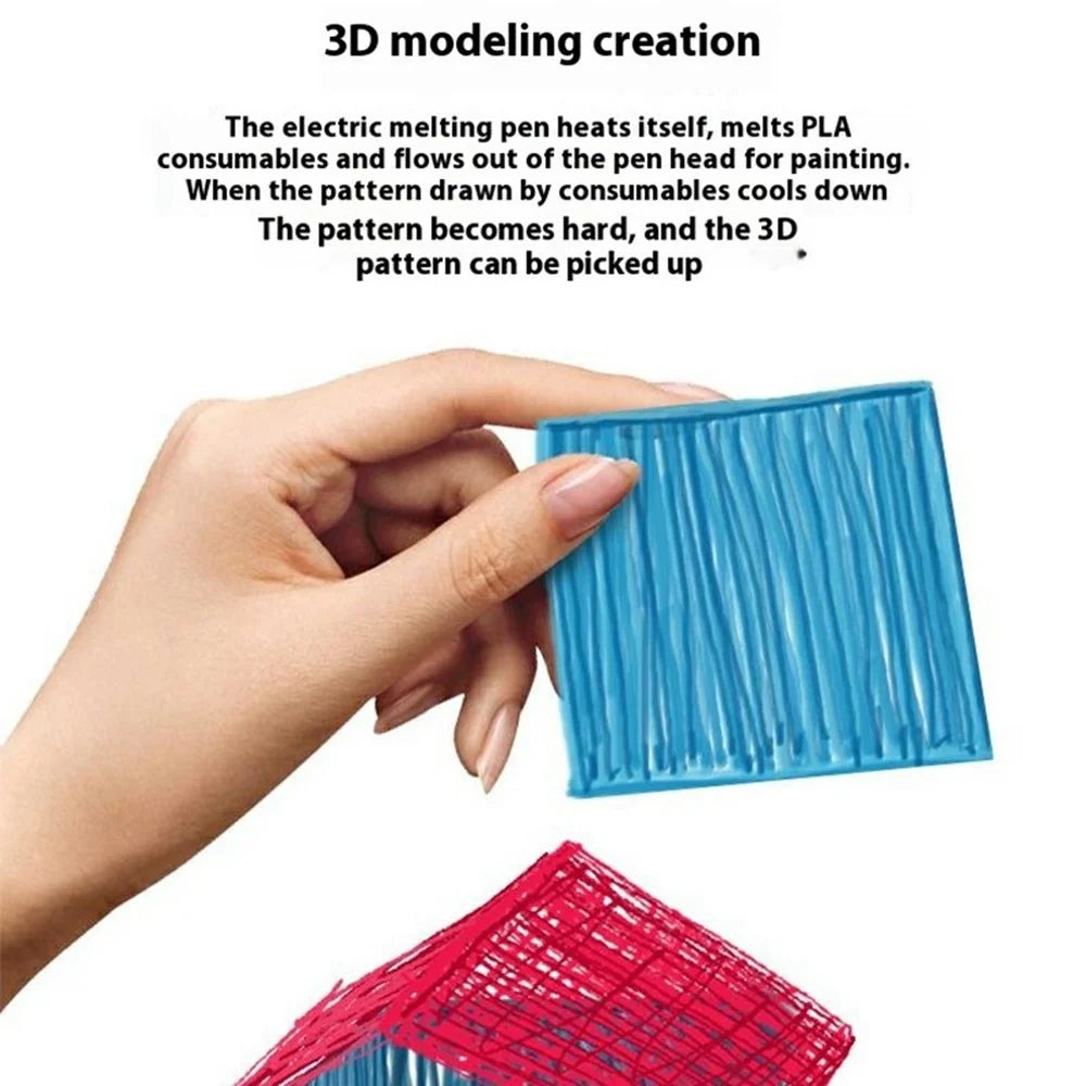 2nd Generation 3D Printing Pen High Temperature 3D Drawing DIY Doodling Tool - Pink - 5