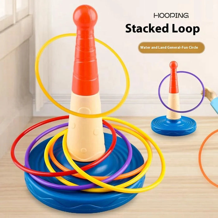 2410 Children Throw Circle Game Stacking Toy Set Interactive Family Game Educational Skill Development - 3