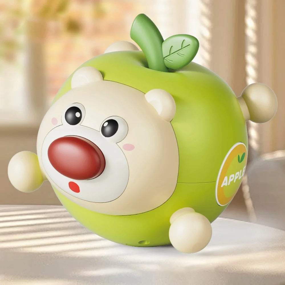 211AB Fruit Bear Tumbler Toy with Sound for 1-3 Years Baby Toy Teething Rattle Early Education Toys - Green - 2