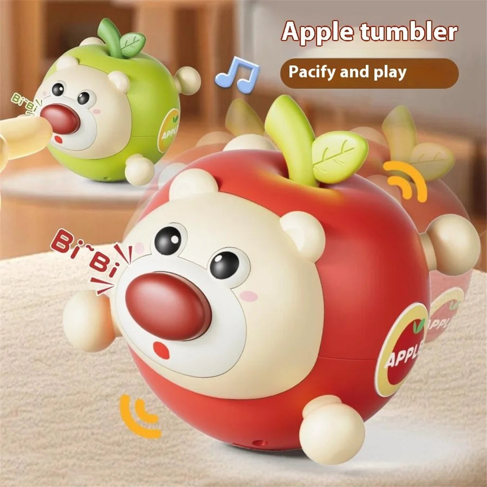 211AB Fruit Bear Tumbler Toy with Sound for 1-3 Years Baby Toy Teething Rattle Early Education Toys - Green - 7