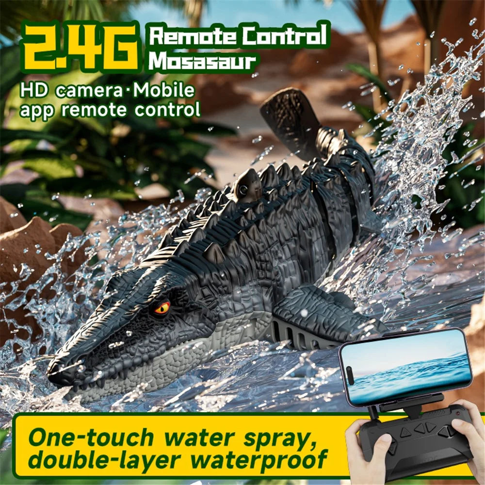 4DRC 4D-S11 2.4G Remote Control Mosasaur Shape RC Boat Water Spraying Toy with Camera, with 1 Battery - 2