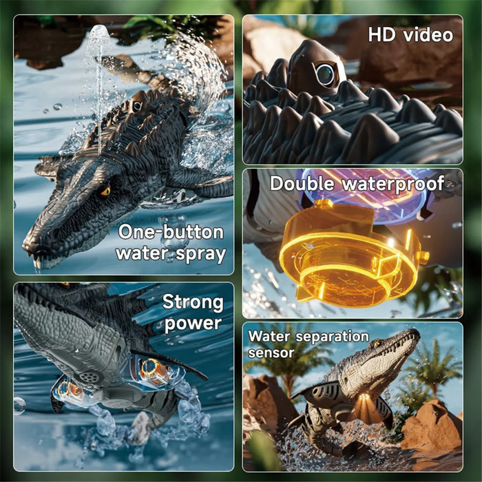 4DRC 4D-S11 2.4G Remote Control Mosasaur Shape RC Boat Water Spraying Toy with Camera, with 2 Battery - 3