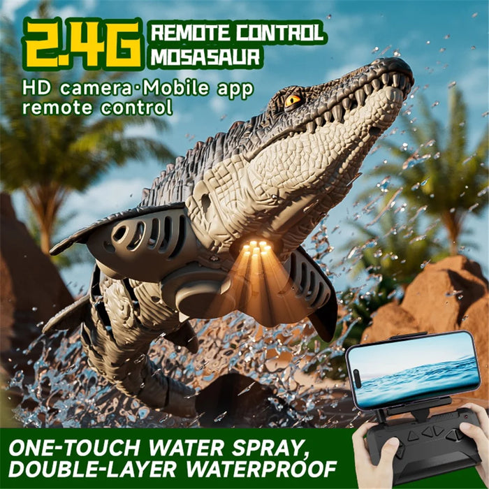 4DRC 4D-S11 2.4G Remote Control Mosasaur Shape RC Boat Water Spraying Toy with Camera, with 2 Battery - 6