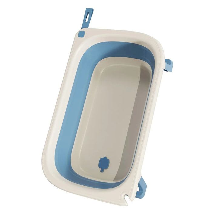 Foldable Baby TPE Bathtub Folding Toddler Bath Tub Infants Girls Boys Bathing Basin for Home, Travel, Size: L - Blue - 1