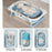 Foldable Baby TPE Bathtub Folding Toddler Bath Tub Infants Girls Boys Bathing Basin for Home, Travel, Size: L - Blue - 6
