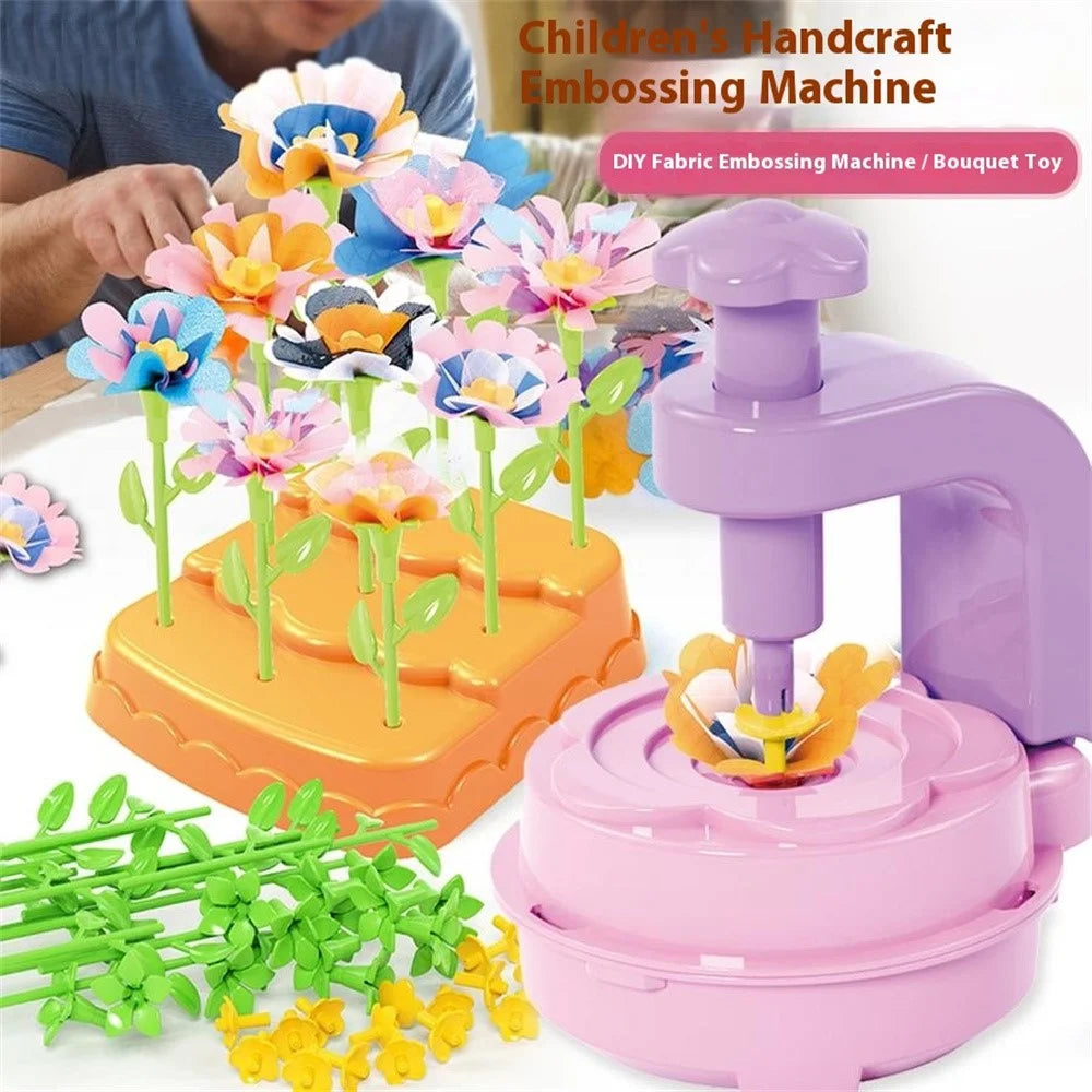 2629-T37A Handmade Fabric Bouquet Set for Kids Flower Crafts Embossing Machine Puzzle Toy - 5