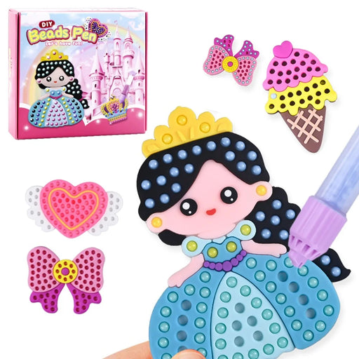 DQ25-1 Cartoon Princess DIY Beads Dotting Kit Painting Stickers Crafting Toy, Random Pattern - 1