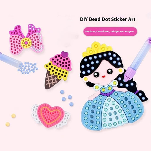 DQ25-1 Cartoon Princess DIY Beads Dotting Kit Painting Stickers Crafting Toy, Random Pattern - 2