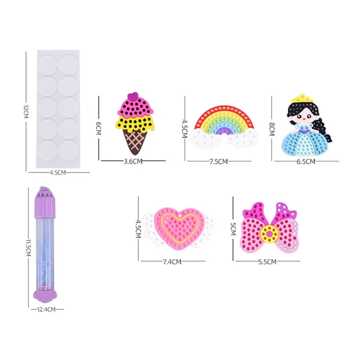 DQ25-1 Cartoon Princess DIY Beads Dotting Kit Painting Stickers Crafting Toy, Random Pattern - 6