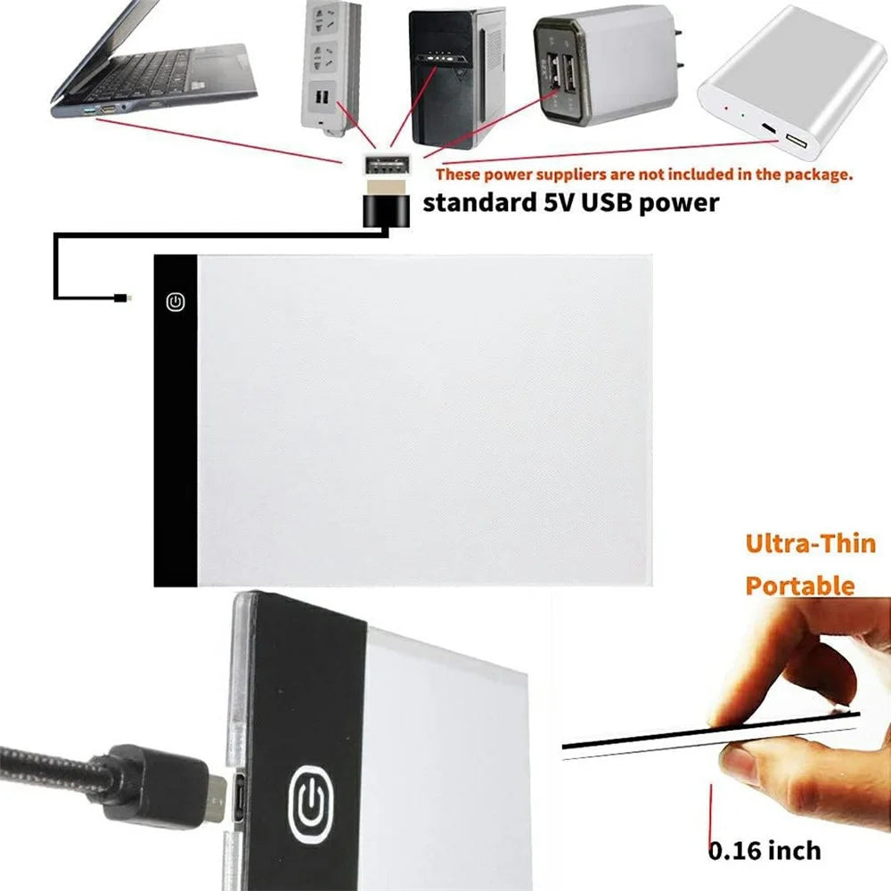 K2 A4 Six-Level Copy Board Diamond Art Light Pad Ultra-Thin Drawing Sketching Tracing Light Box - 6