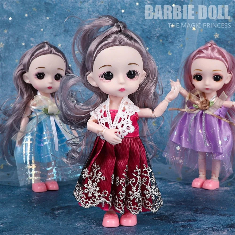 3Pcs / Set 6-inch Plastic Simulation Doll Joint Movable Cartoon Princess Dolls Girls Children Toy - 2