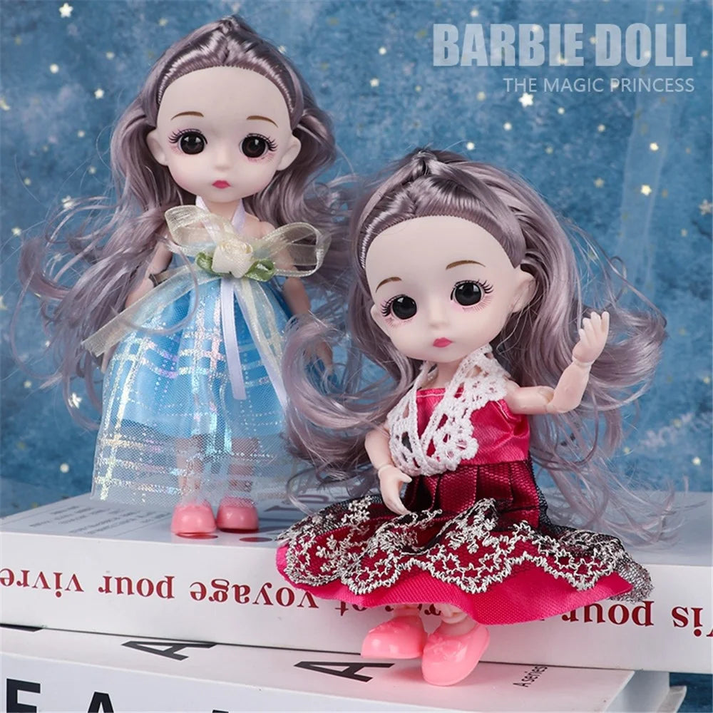 3Pcs / Set 6-inch Plastic Simulation Doll Joint Movable Cartoon Princess Dolls Girls Children Toy - 3