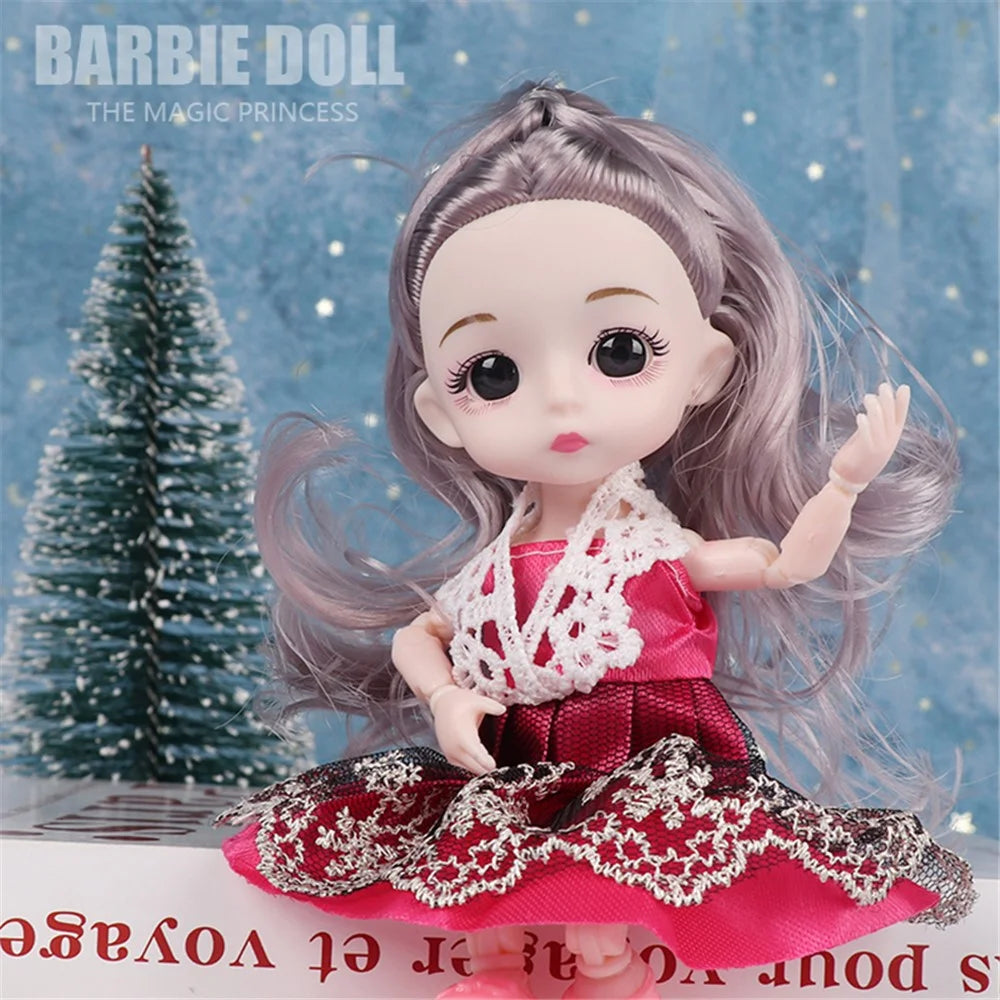 3Pcs / Set 6-inch Plastic Simulation Doll Joint Movable Cartoon Princess Dolls Girls Children Toy - 4