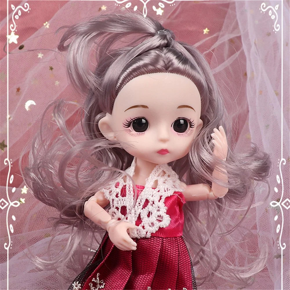 3Pcs / Set 6-inch Plastic Simulation Doll Joint Movable Cartoon Princess Dolls Girls Children Toy - 5
