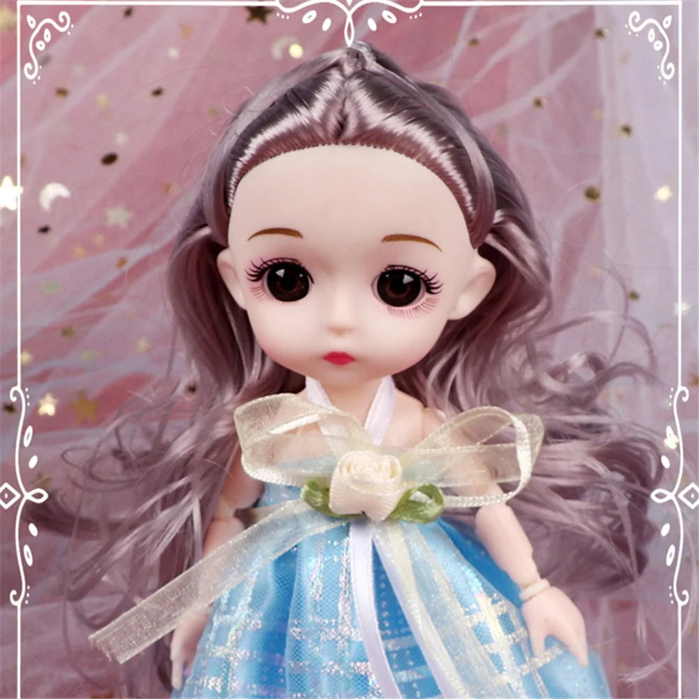 3Pcs / Set 6-inch Plastic Simulation Doll Joint Movable Cartoon Princess Dolls Girls Children Toy - 6